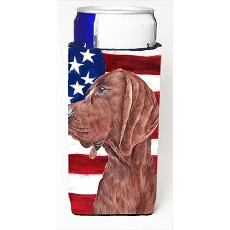 Carolines Treasures Carolines Treasures SC9635MUK Redbone Coonhound With American Flag Usa Michelob Ultra bottle sleeves Slim Cans 12 Oz. SC9635MUK